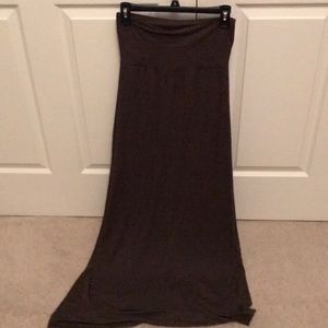 Woman’s brown maxi skirt